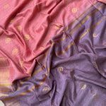 Load image into Gallery viewer, Carmine Rose Cotton Bamboo Silk Saree
