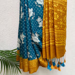 Load image into Gallery viewer, Carribean Floral Cotton Silk Printed Saree
