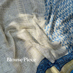 Load image into Gallery viewer, Carribean Twist Handblock Printed Pure Linen Saree
