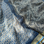 Load image into Gallery viewer, Carribean Twist Handblock Printed Pure Linen Saree
