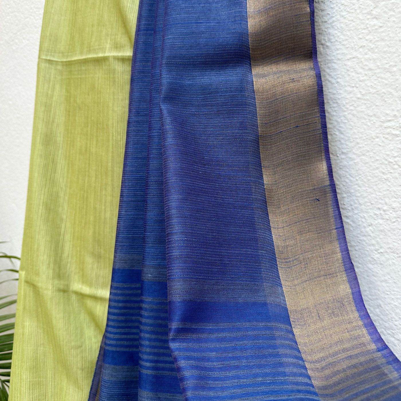 Celery Blue Cotton Silk Saree