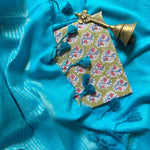 Load image into Gallery viewer, Celeste Blue Cotton Saree with Printed Blouse
