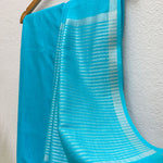 Load image into Gallery viewer, Celeste Blue Cotton Saree with Printed Blouse
