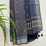 Load image into Gallery viewer, Celestial Blue Cotton Metallic Saree

