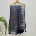 Load image into Gallery viewer, Celestial Blue Cotton Metallic Saree
