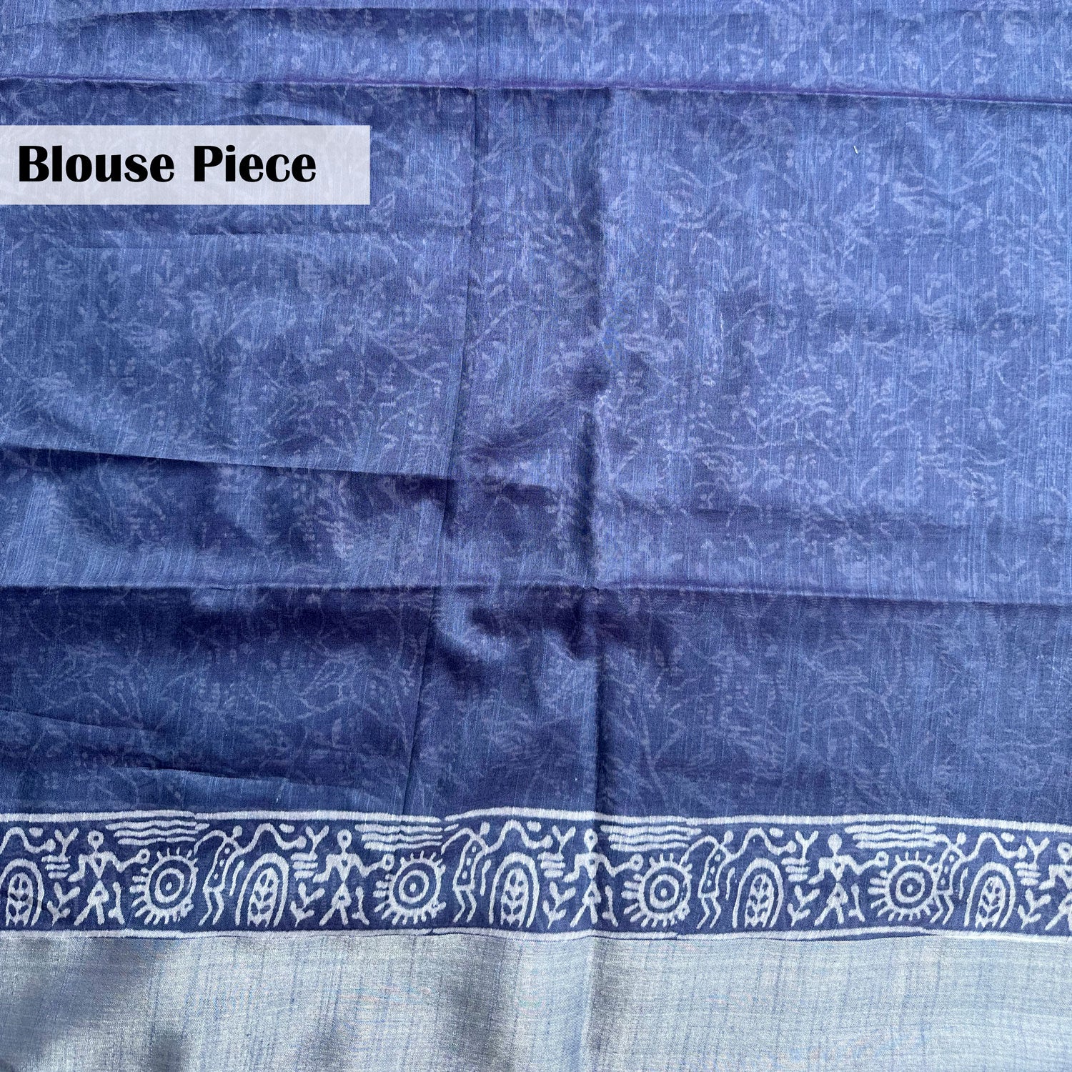 Tribal print border with plain body in the blouse piece – The Thread Weavers