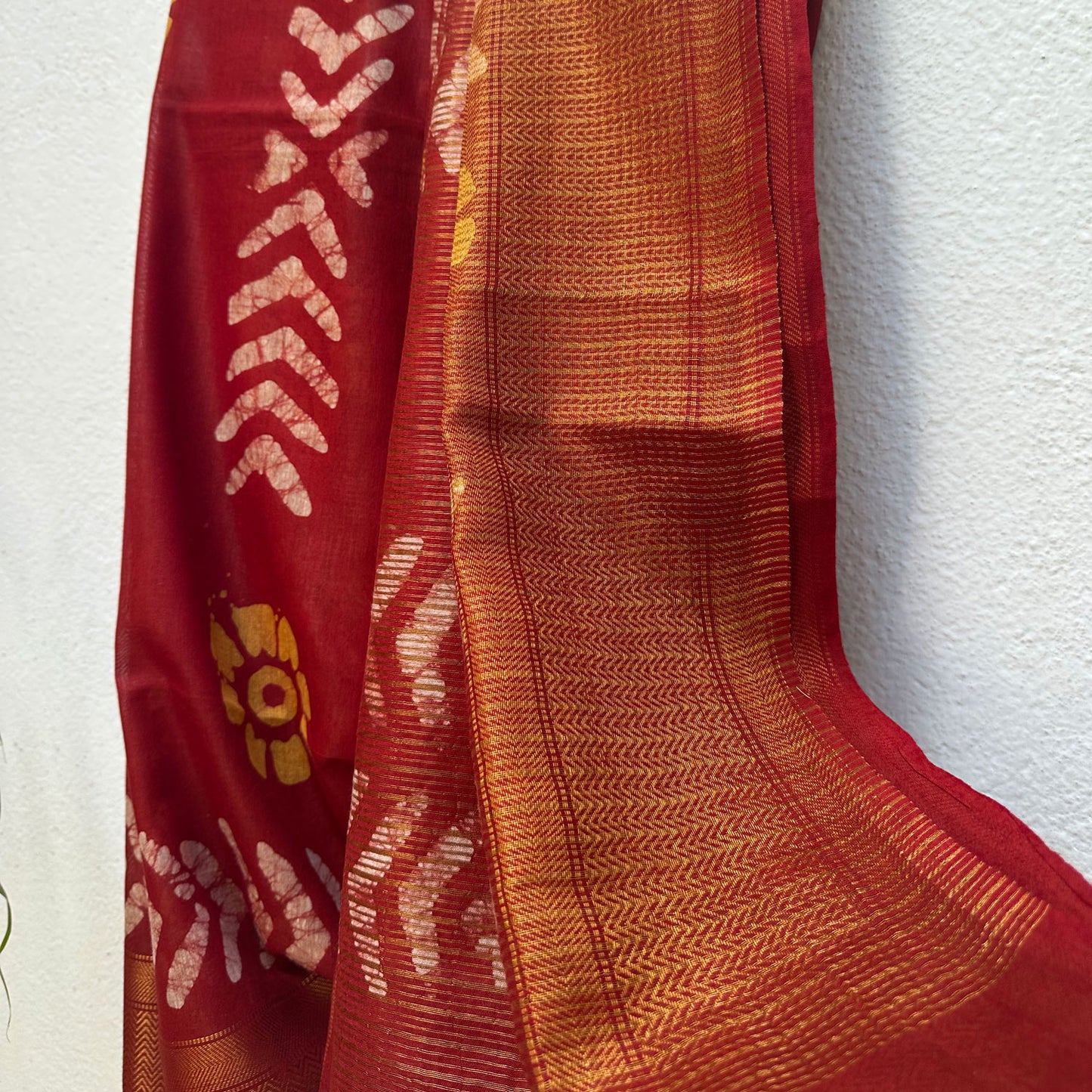 Champa Batik Cotton Silk Saree
