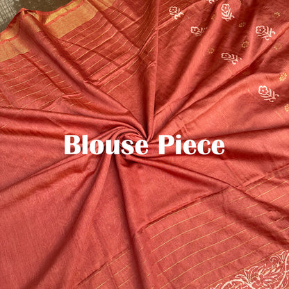 Champa Handblock Printed Cotton Silk Saree