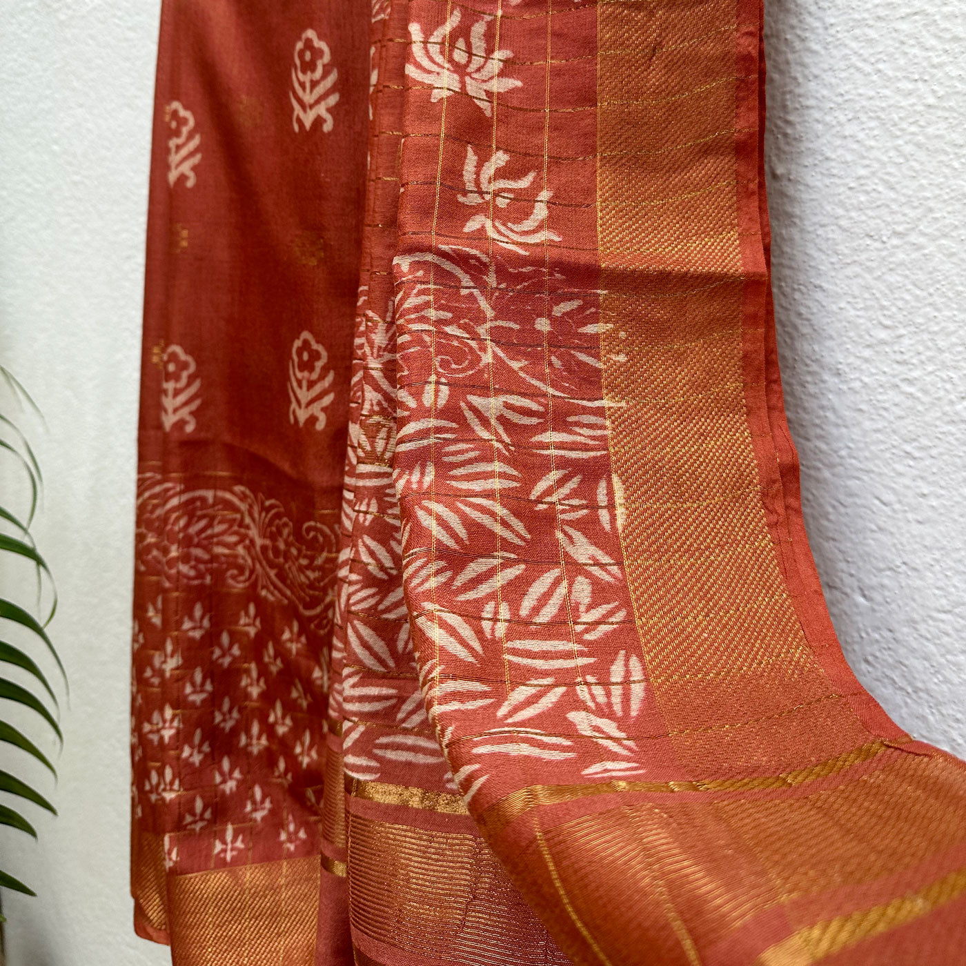 Champa Handblock Printed Cotton Silk Saree