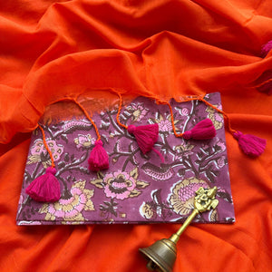 Chandni Mul Mul Saree with Printed Blouse