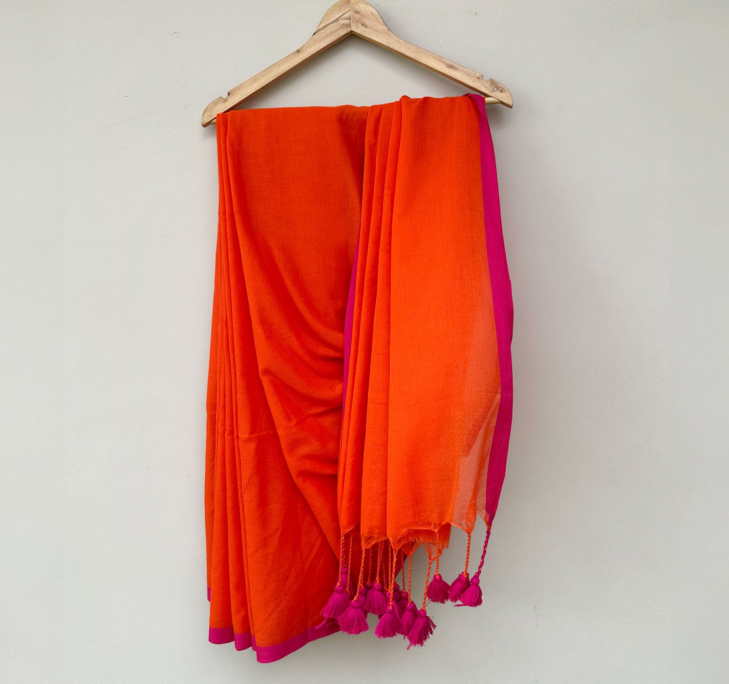 Chandni Mul Mul Saree with Printed Blouse