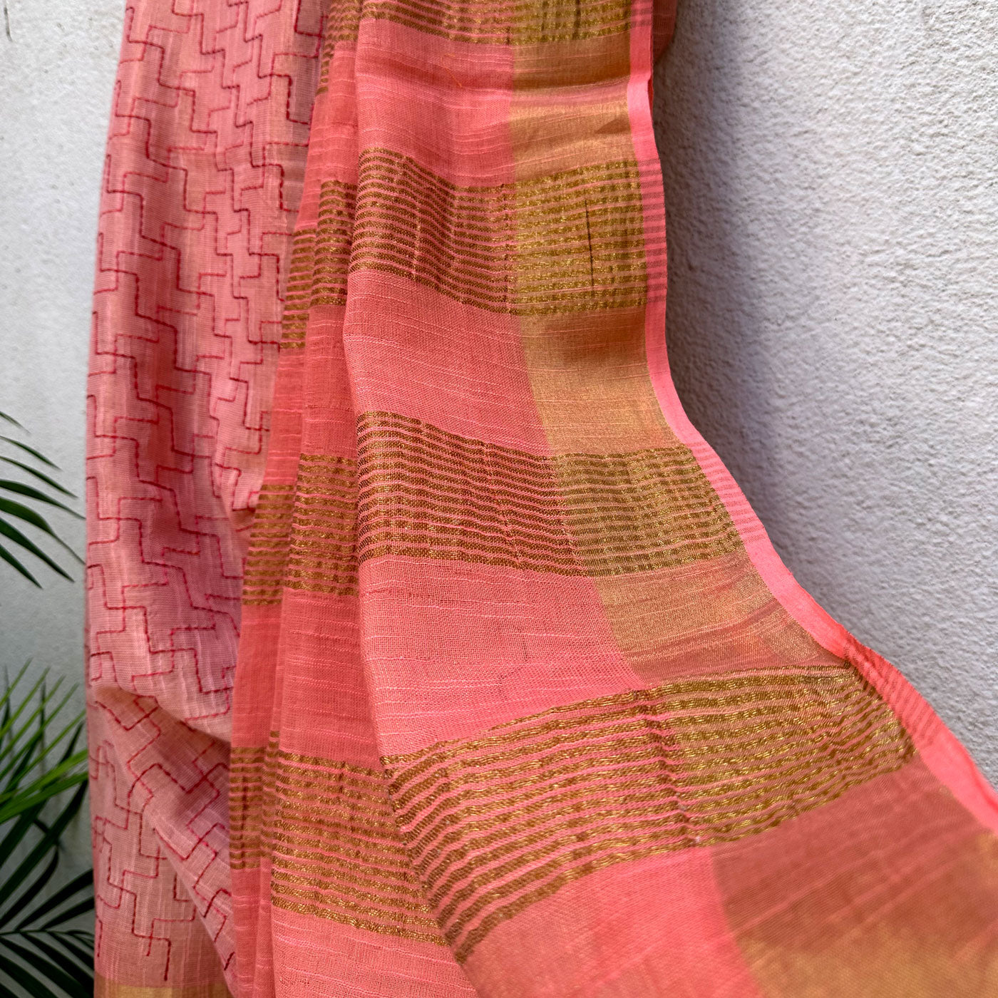 Chandra Kauns Linen Embroidered Saree