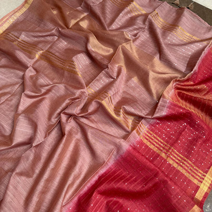 Chestnut Cotton Silk Saree