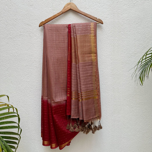 Chestnut Cotton Silk Saree