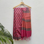 Load image into Gallery viewer, Chitragandha Handblock Printed Moonga Silk Saree
