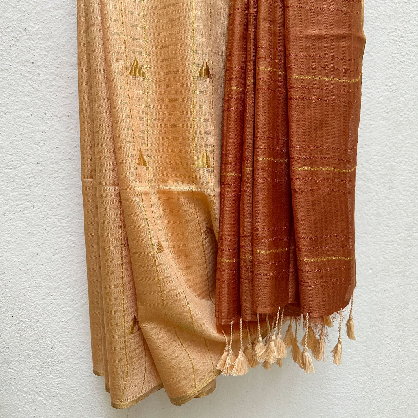 Chocolate Sand Cotton Silk Saree