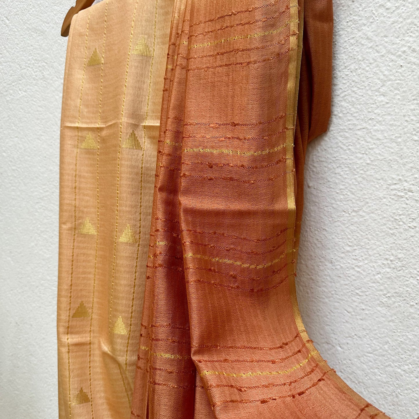 Chocolate Sand Cotton Silk Saree