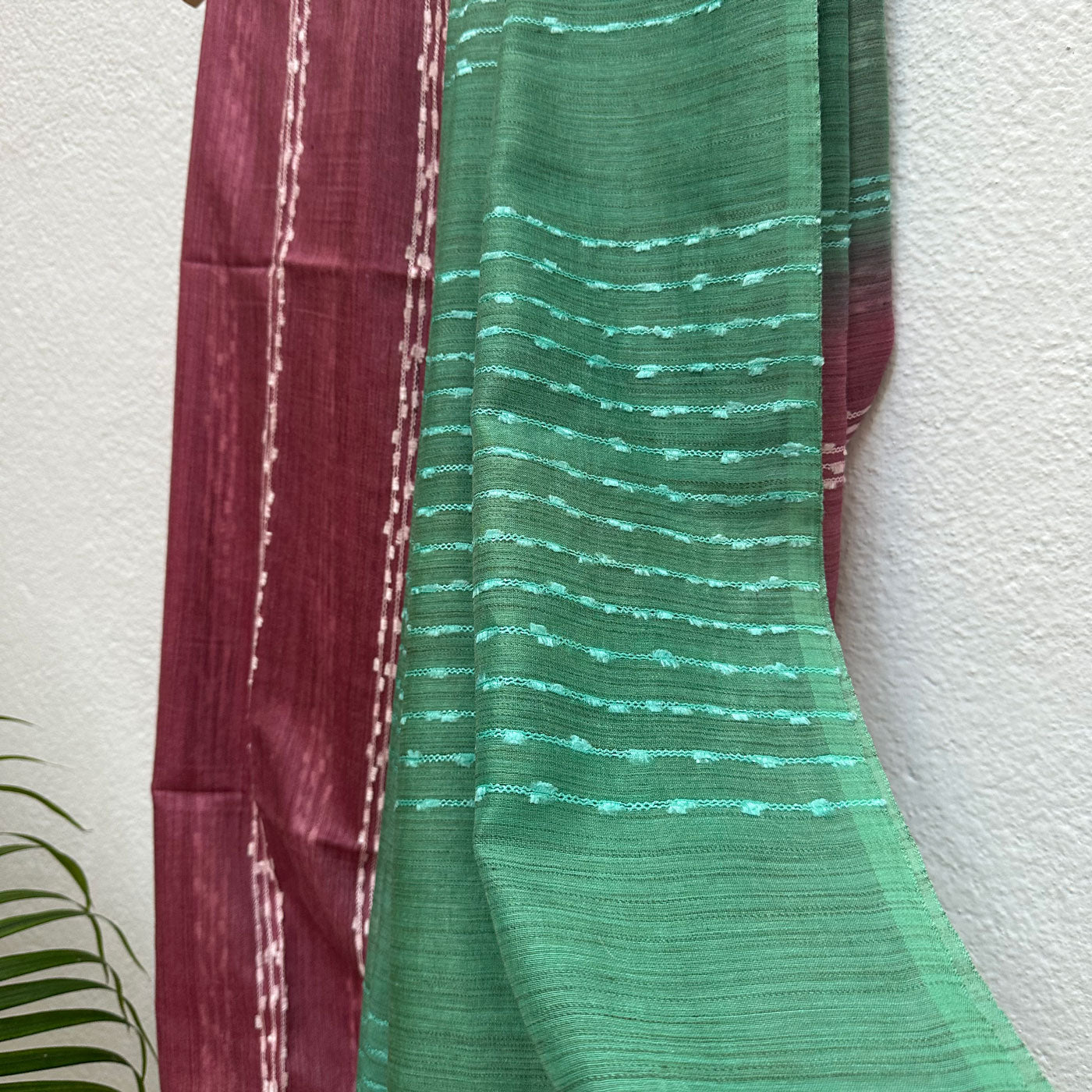 Claret Pink Cotton Bamboo Silk Saree