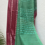 Load image into Gallery viewer, Claret Pink Cotton Bamboo Silk Saree
