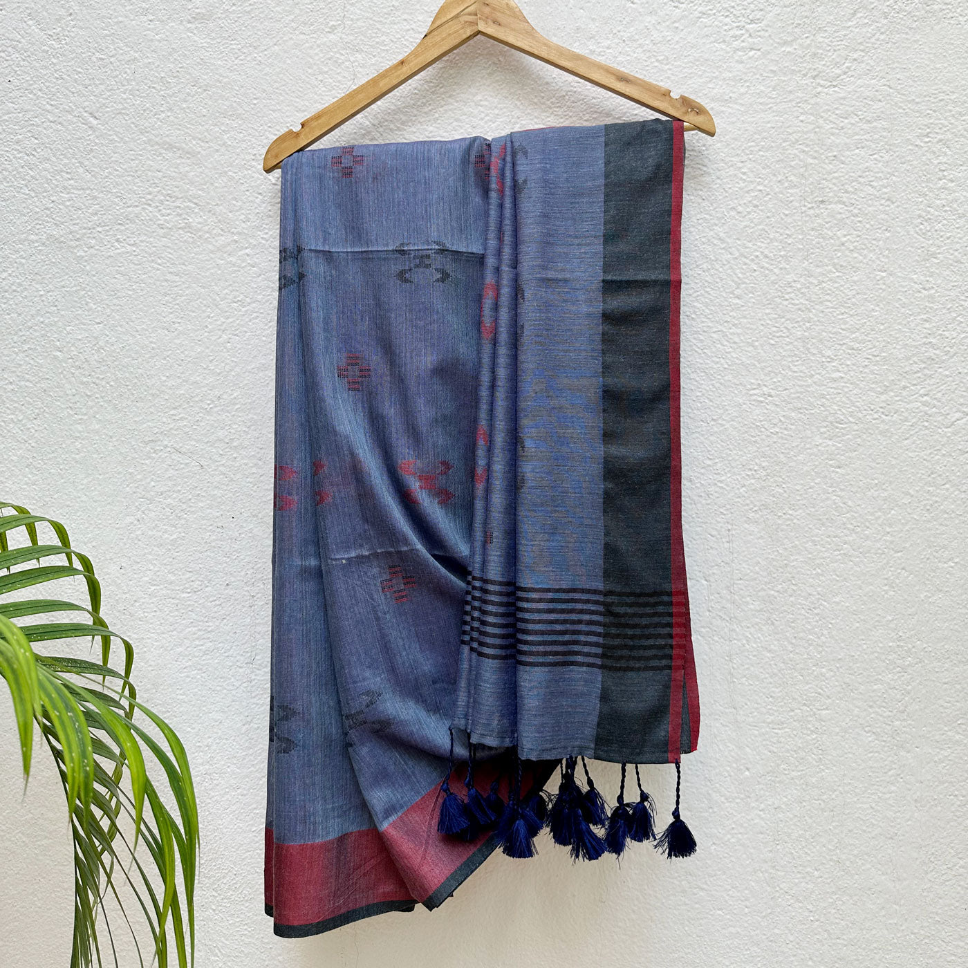 Cloudy Night Cotton Bamboo Saree