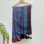Load image into Gallery viewer, Cloudy Night Cotton Bamboo Saree
