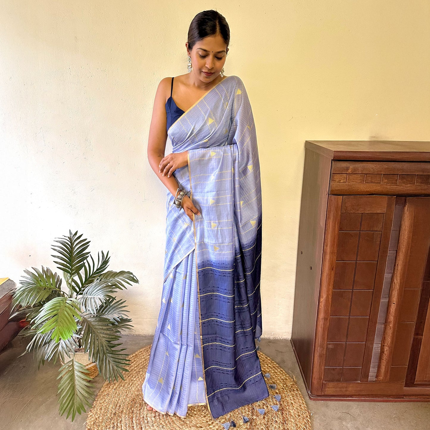 Cloudy Storm Cotton Silk Saree