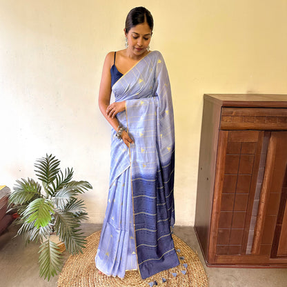 Cloudy Storm Cotton Silk Saree