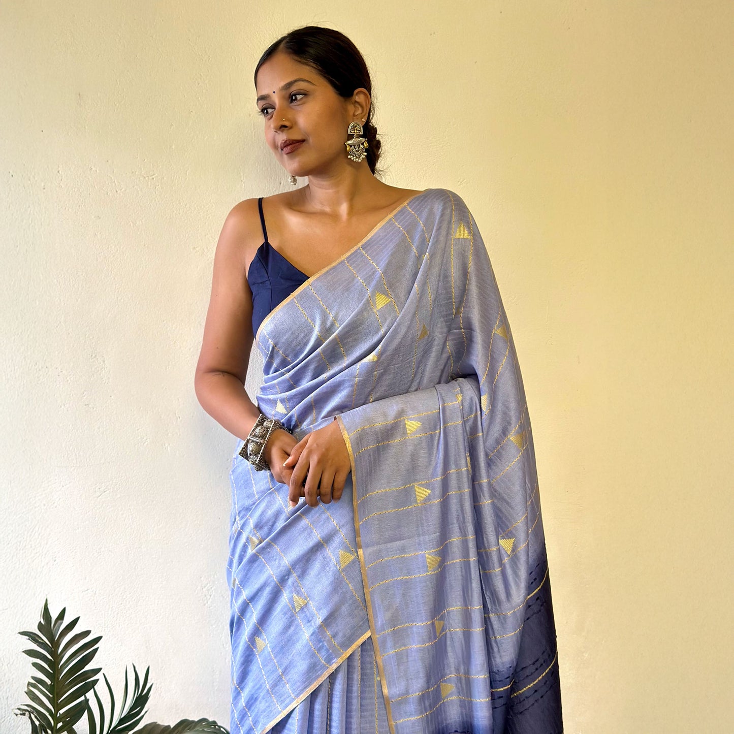 Cloudy Storm Cotton Silk Saree