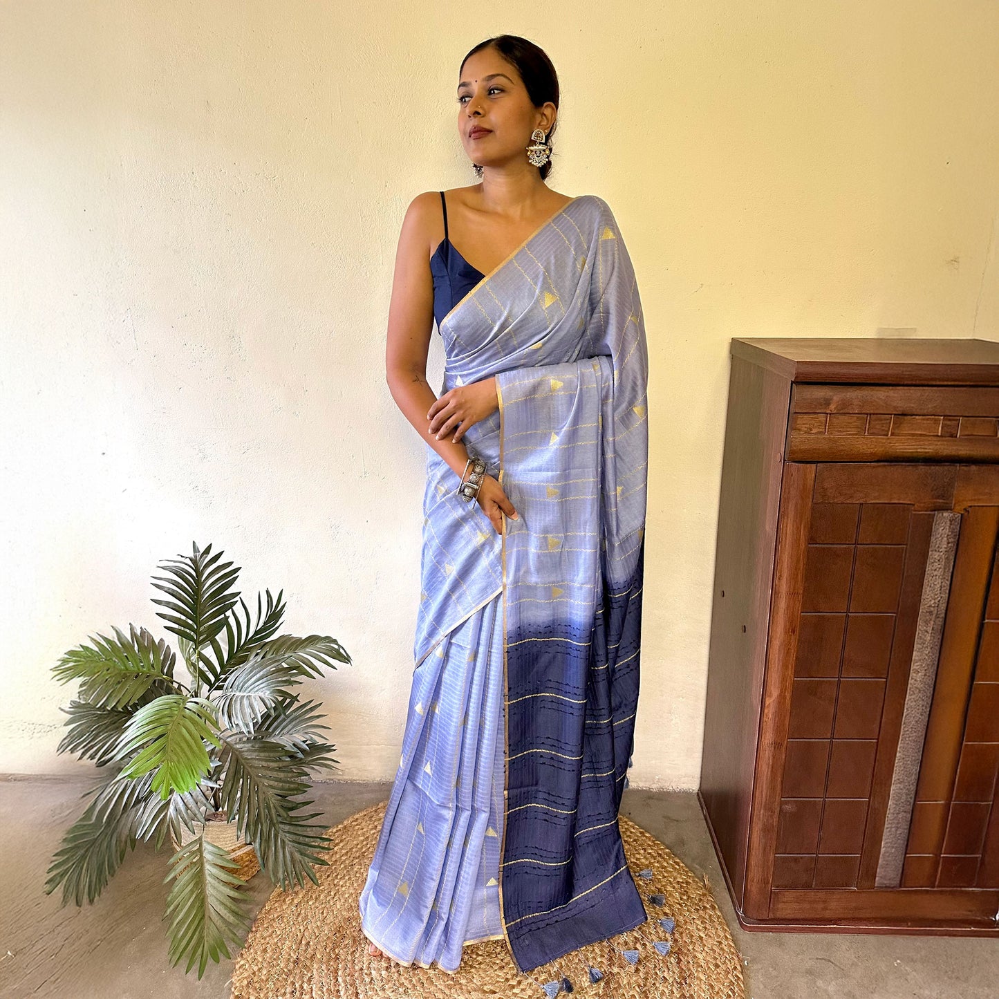 Cloudy Storm Cotton Silk Saree