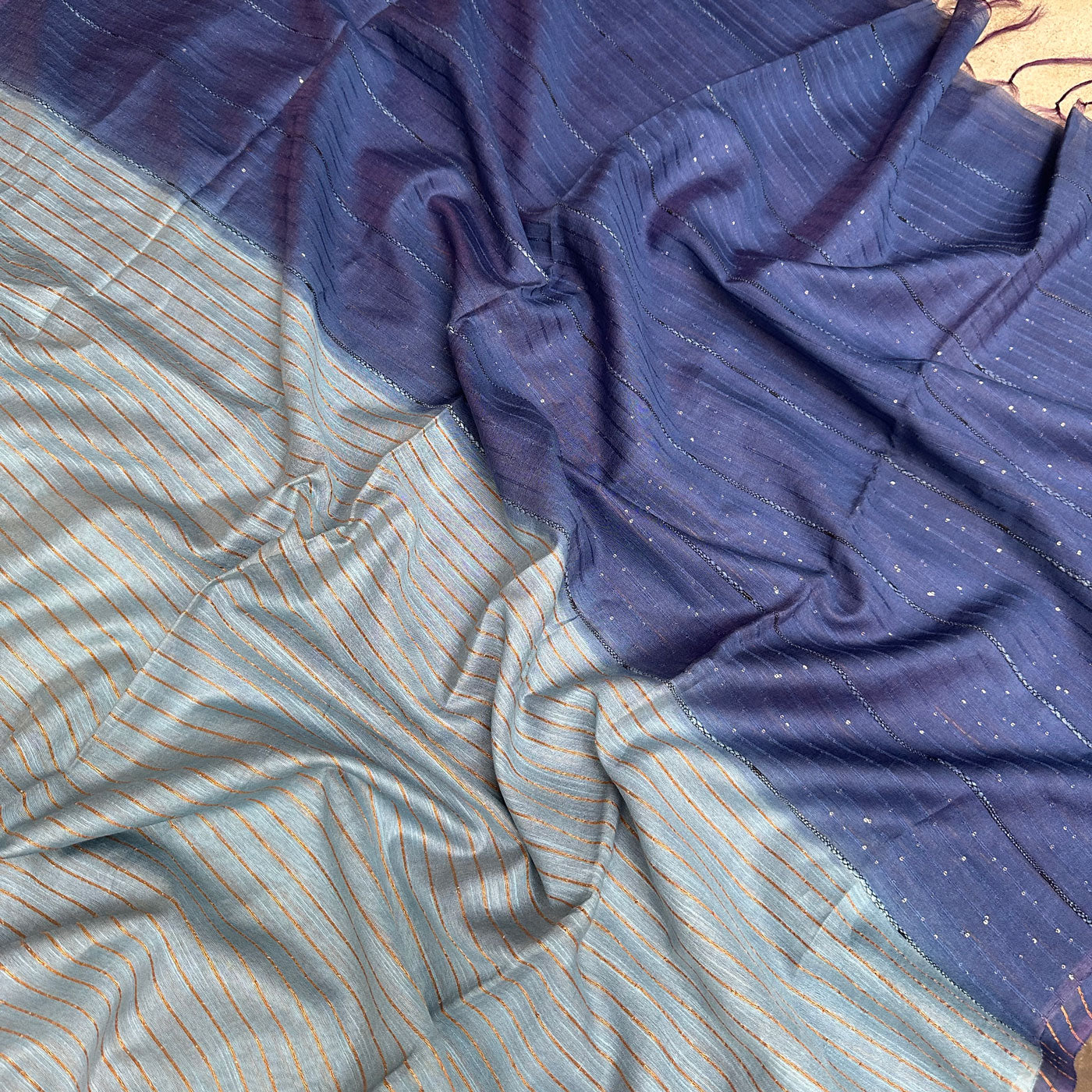 Cloudy Storm Cotton Silk Saree