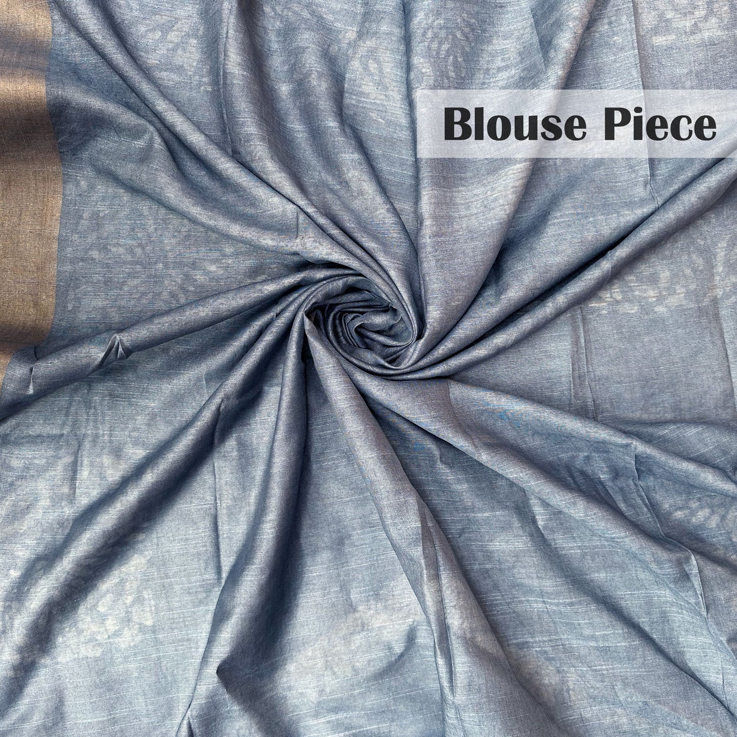 Cobalt Blue Batik Cotton Silk Saree