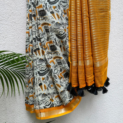 Coffee Date Cotton Saree