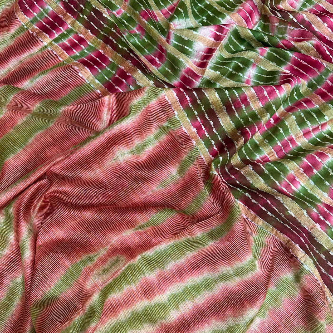 Comfrey Shibori Cotton Silk Saree