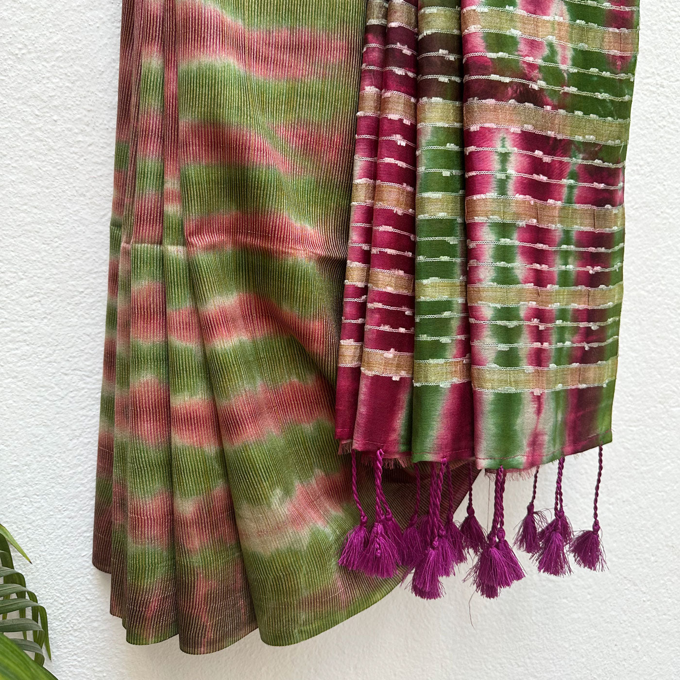 Comfrey Shibori Cotton Silk Saree