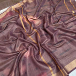 Load image into Gallery viewer, Copper Array Cotton Tissue Saree
