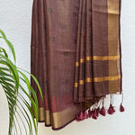 Load image into Gallery viewer, Copper Array Cotton Tissue Saree
