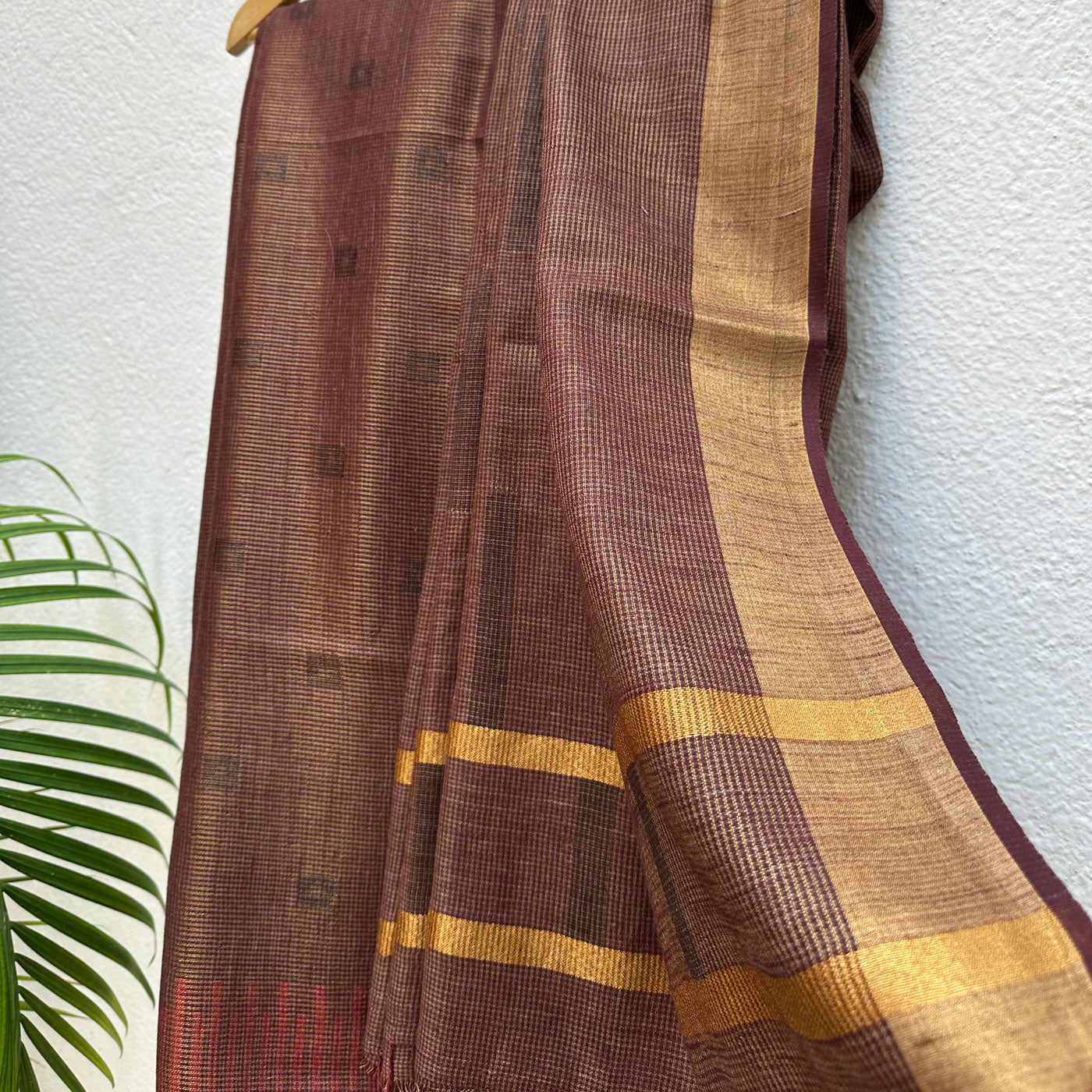 Copper Array Cotton Tissue Saree