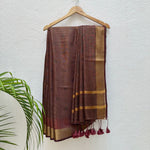 Load image into Gallery viewer, Copper Array Cotton Tissue Saree

