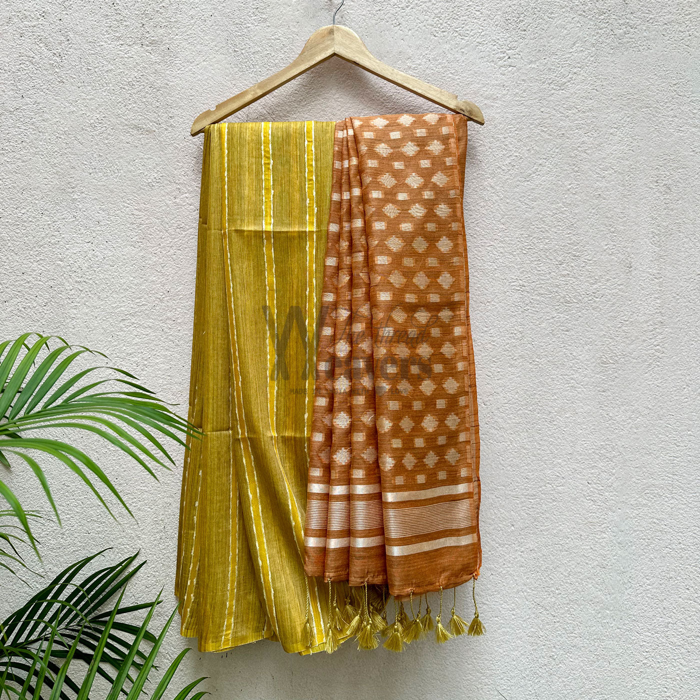 Corn Husk Cotton Bamboo Silk Saree