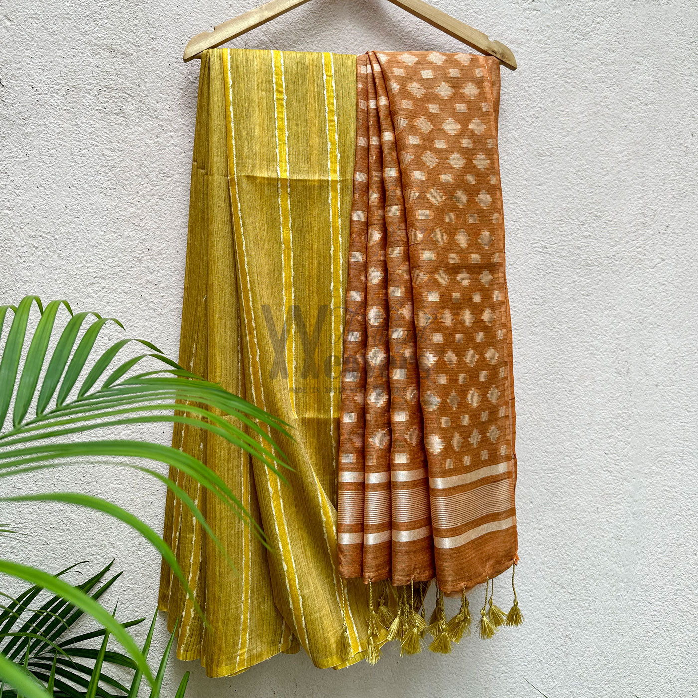 Corn Husk Cotton Bamboo Silk Saree