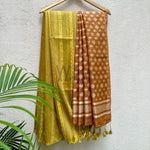 Load image into Gallery viewer, Corn Husk Cotton Bamboo Silk Saree
