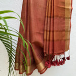 Load image into Gallery viewer, Crab Apple Cotton Metallic Saree
