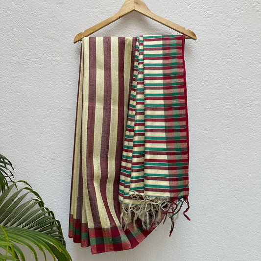Daakshi Handwoven Tussar Dupion Silk Saree