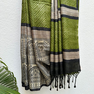 Daakshi Tribal Printed Desi Tussar Silk Saree