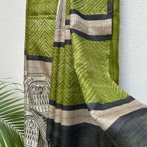 Daakshi Tribal Printed Desi Tussar Silk Saree