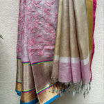 Load image into Gallery viewer, Dankamani  Embroidered Zari Linen Saree
