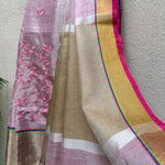 Load image into Gallery viewer, Dankamani  Embroidered Zari Linen Saree
