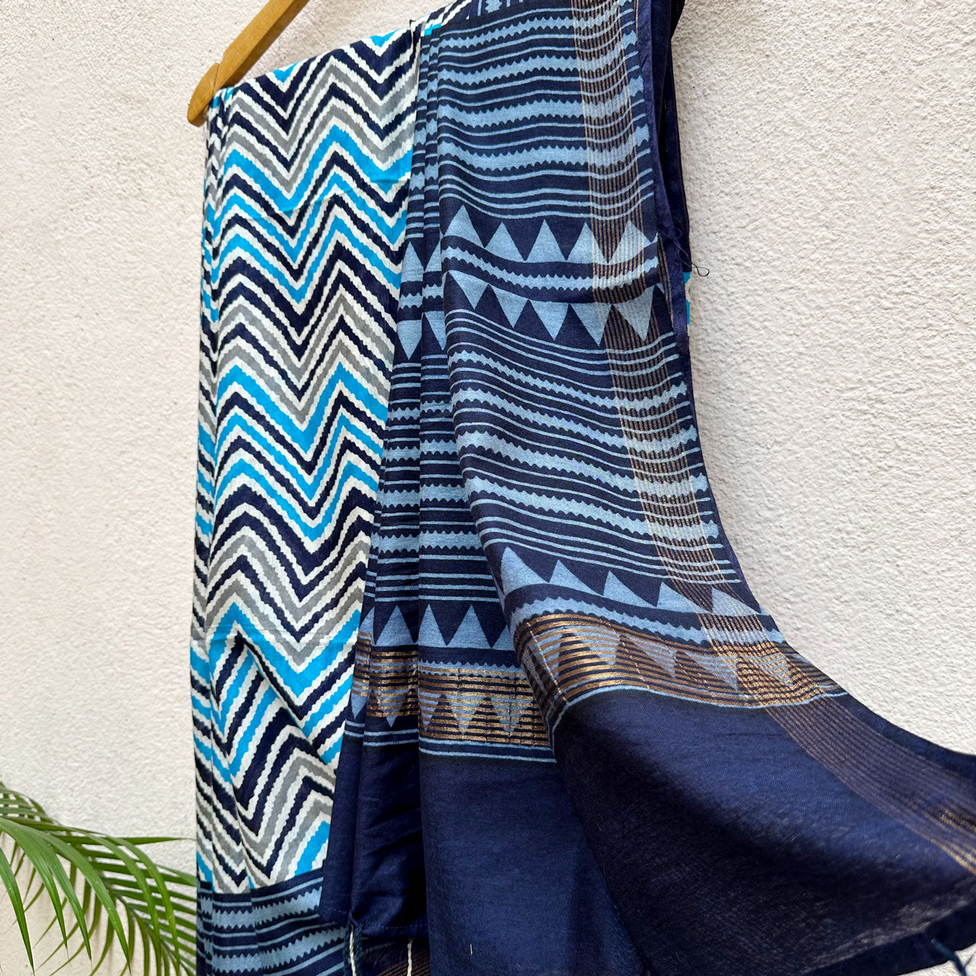 Daphne Chevron Cotton Silk Printed Saree