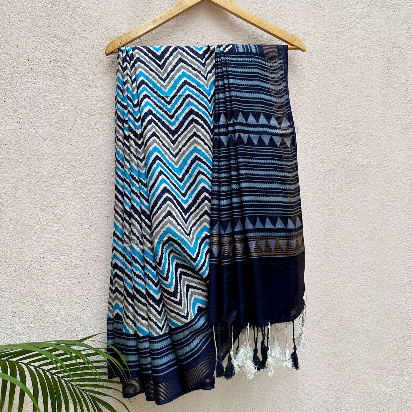 Daphne Chevron Cotton Silk Printed Saree