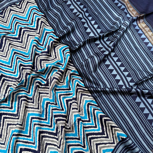 Daphne Chevron Cotton Silk Printed Saree
